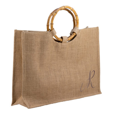 Caracas Bamboo Handle Jute Tote Bag
