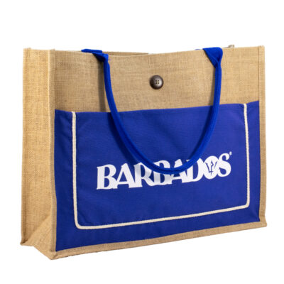 Boho Canvas Pocket Jute Tote Bag