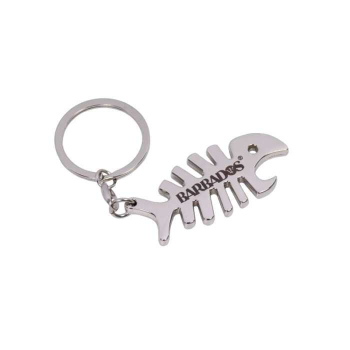 Fish Bone Metal Keyring